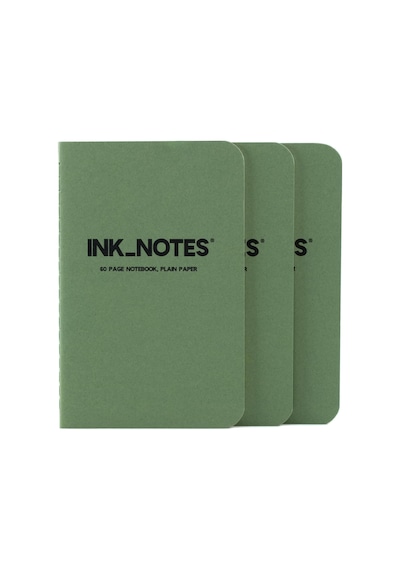Inknotesbrand : Green Side No. I 60 Sayfa Not Defteri - 3'lü Set - 9 X 14 Cm - Çizgisiz Inknotesbrand : Green Side No. I 60 Sayfa Not Defteri - 3'lü Set - 9 X 14 Cm - Çizgisiz