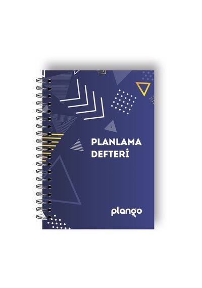 Mavi Üçgenler Günlük Planlayıcı Defter - Daily Planner - Ders Çal