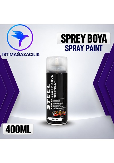 İst Steel Sprey Boya Beyaz 400 Ml 0001 Beyaz