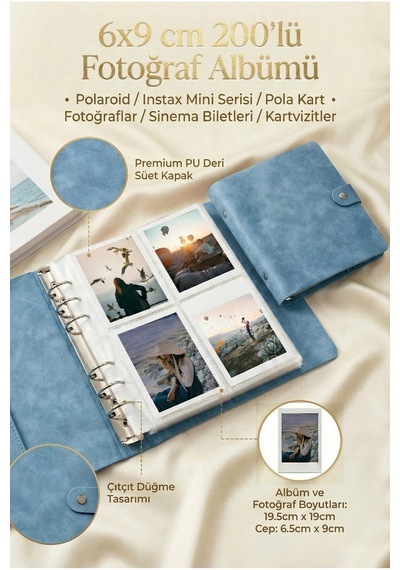 Instax Mini Serisi Albüm-200 Fotoğraf Kapasiteli