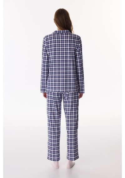 Penti Koyu Mavi Colored Gingham Gömlek Pantolon Pijama Takımı