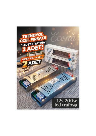 12v 200w 16,5 A Şerit Led Trafosu 15 Mt Led İçin 2 Adet