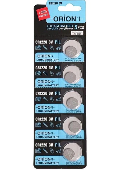 Orion Cr1220 3v Lityum Düğme Pil 5'li Kart Paket