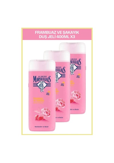 Le Petit Marseillais Frambuaz ve Şakayık Banyo ve Duş Jeli 400 ML x 3