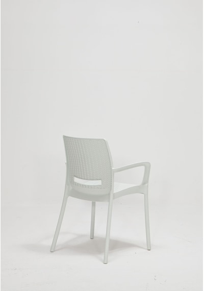 Rattan Small Lüx Camlı Beyaz Masa Takımı Bahçe&balkon 1 Camlı Masa + 4 Sandalye Beyaz