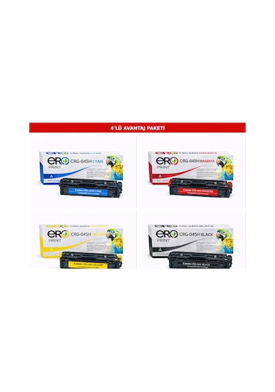 045h / Canon İ-sensys Lbp-611cn İçin 4 Renk Set Uyumlu Toner