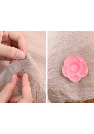 Çok Amaçlı Kılıf Sabitleyici Düzenleyici Yorgan Sabitleme Iğnesi Düğmeli Klips Gül Pembe Plastik 23 Diğer