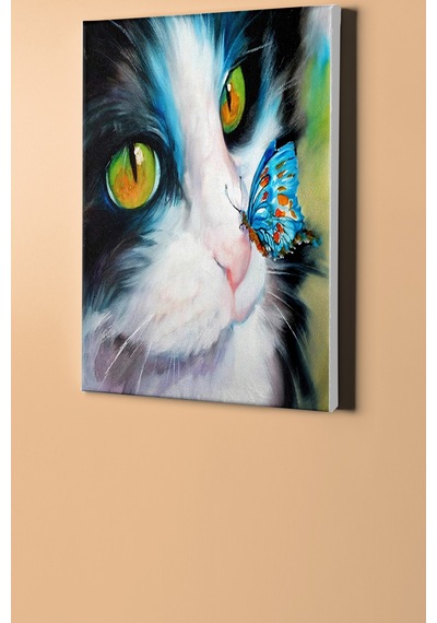 Webstyle Sayılarla Boyama Seti Kasnaklı Kedi Ve Kelebek 50 X 65 Cm
