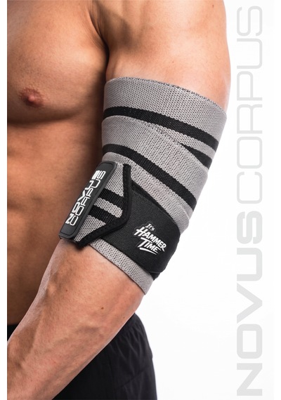 Fitness Dirsek Sargısı Sakatlık Önleyici Destekleyici Spor Dirseklik Elbow Wraps Crossfit Bandajı - 2 Adet - Gri/siyah