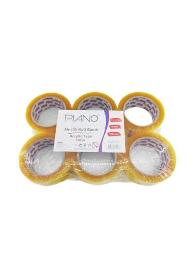 Piano Akrilik Şeffaf Koli Bandı 100 M 6 Lı Paket
