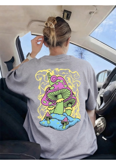 Noıssey Urban Pop Graphic Kadın Tişört Koleksiyonukod 5565 Gri