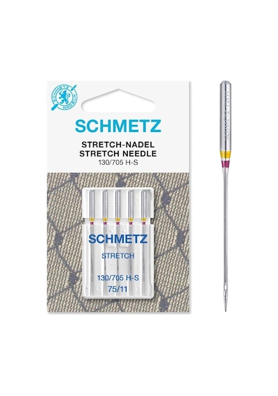 Schmetz / 5 Dikiş Makinesi İğnesi / Streç / 130/705 H-s / İğne Kalınlığı 75/11 / Her Standart Ev Dikiş Makinesi