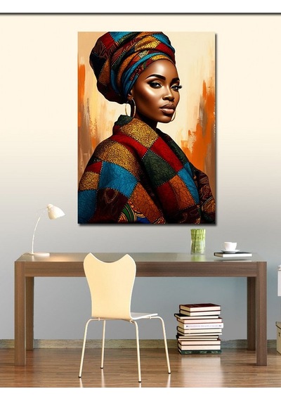 Kanvas Tablo Afrikalı Kadın Güzelliği 70cmx100cm