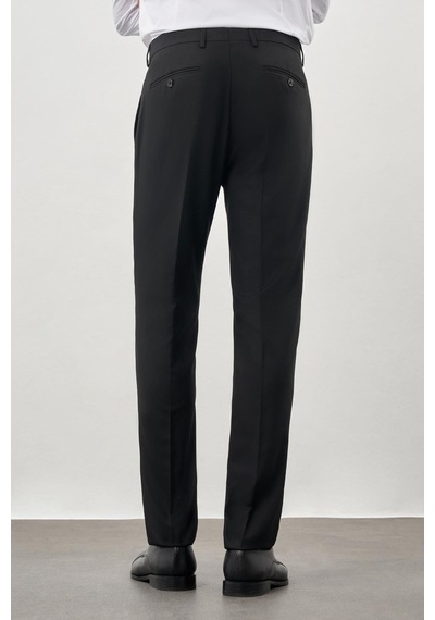 İmza Siyah Düz Gabardin Esnek Yan Cep Slim Fit Classic Pantolon 1003245209 001 Siyah