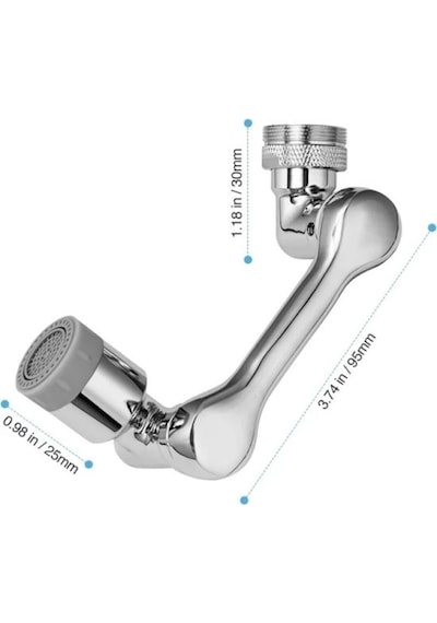 Bnl Ticaret 1080 Dönebilen Akrobat Musluk Başlığı - Robotik Kol Mutfak Ve Banyo Lavabo Ucu, Su Tasarruflu Çift Modlu Beyaz