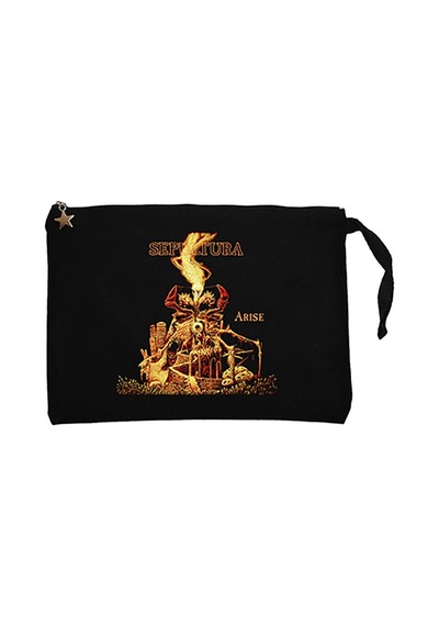 Sepultura Arise Siyah Clutch Astarlı Cüzdan / El Çantası Siyah