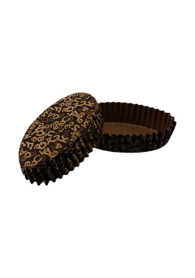 Cupcake Kalıbı Pet Kapsül Oval Harf Desenli Kek Kalıbı 100 Adet