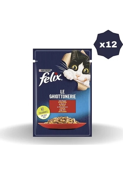 Felix Kedi Yaş Mama Sığır Etli 85 Gr - 12 Adet