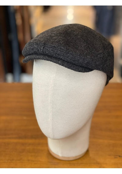 Hamze İngiliz London Model Balıksırtı Desen Kaşe Kumaş Kasket Şapka Füme