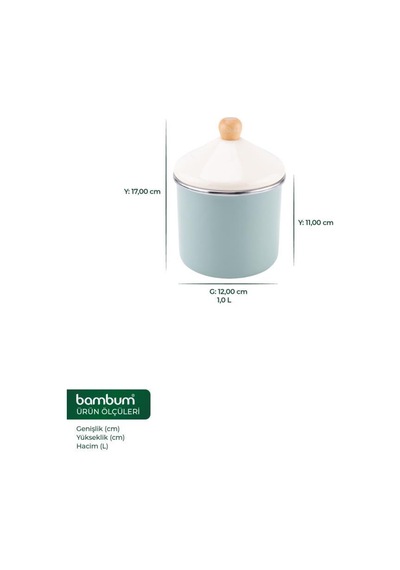 Bambum Nostalji - Ahşap Saplı Baharatlık Açık Yeşil 12 Cm Açık Yeşil