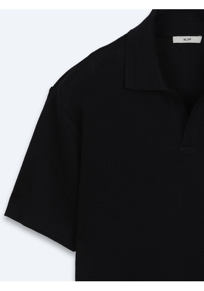 Kip Siyah Çizgili %100 Pamuk T-shirt