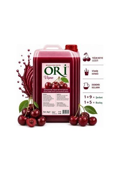 Ori Vişne Aromalı Şerbet Ve Buzlaş Konsantre Şurubu 6 Kg