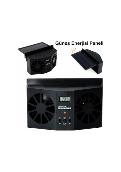Ally R-8032 Güneş Enerjili Çift Fanlı Solar Oto Araç Havalandırma- 5775 Renkli