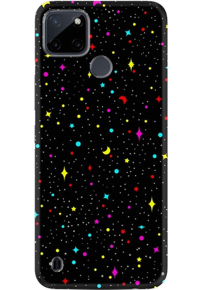 Realme C21Y Kılıf Silikon Desen Özel Seri Puantiye ve Ay 1726