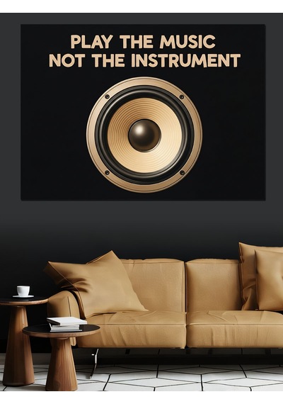 "play The Music" Enstrüman Dekoratif Kanvas - Mdf Ahşap Tablo