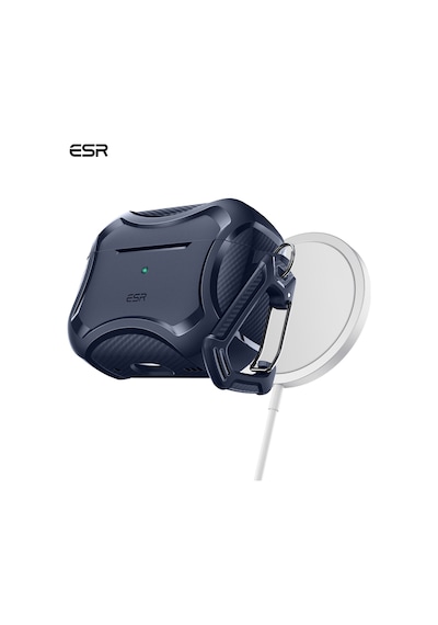 Apple AirPods Uyumlu Pro / Pro 2 Kılıf - Cyber Armor Tough Halolock Magsafe Kılıf Lacivert