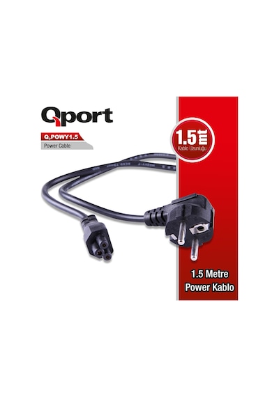 Qport Q-powy1.5 1.5 Metre Pc Power Kablosu