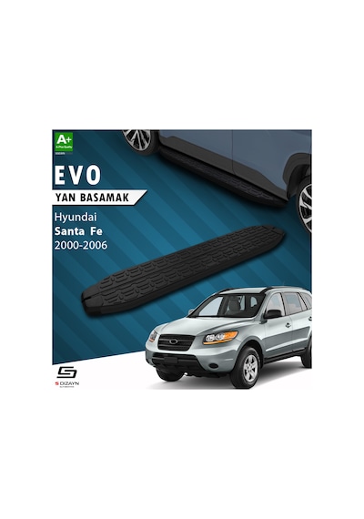 S-dizayn Hyundai Santa Fe Evo Siyah Yan Basamak 163 Cm 2000-2006