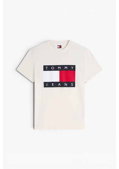 Tommy Hilfiger Tjm Reg Bıg Flag Ss Tee Ext Erkek Bej T-shirt - Dm0dm22645