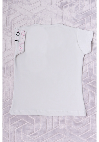 Hçm Kız Çocuk Tshirt Nature Baskılı Bisiklet Yaka E12 Gri