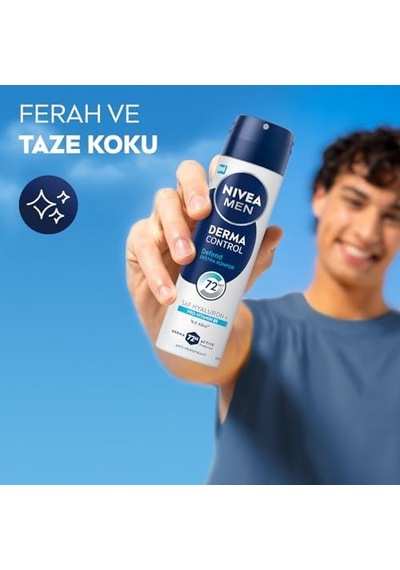Men Erkek Sprey Deodorant Derma Control Defend 150 Ml, 72 Saat Anti Perspirant Koruma, Tahrişe Karşı Koruma,hyaluronik Asit, Pro Vitamin B5,alkolsüz Formül