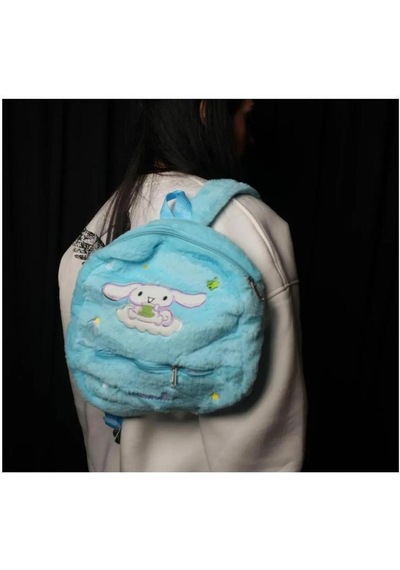 Çılgıntrend Sanrio Kawai Karrakterleri Kitty -melody -kuromi Peluş Sırt Çantası mavi