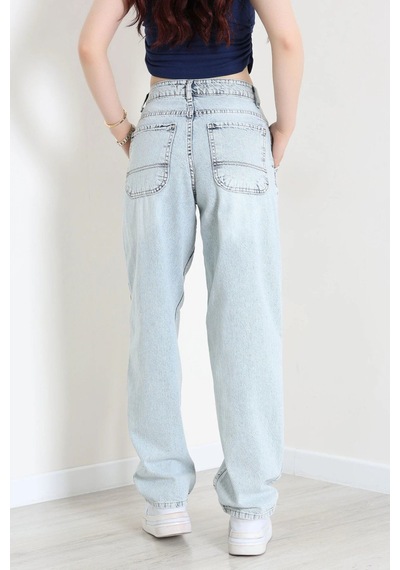 Modi Yan Cep Baggy Kot Pantolon Buzmavi - 32876.2059. Açık  Mavi