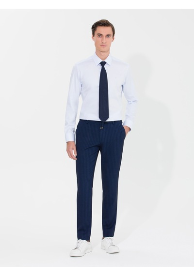Cacharel Açık Mavi Slim Fit Uzun Kollu Basic Gömlek Denım