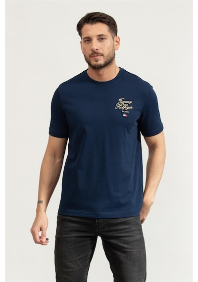 Erkek Pamuklu Regular Fit Kısa Kollu Lacivert T-shirt Mw0mw38334-daf Lacivert