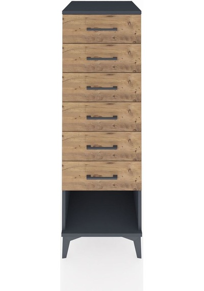 Kronos Dolap 6 Çekmeceli 44x59x134 Antrasit-çam Antrasit