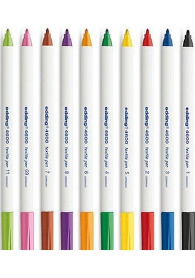Edding E-4600 Kumaş Boyama Tekstil Kalemi-10'lu Set