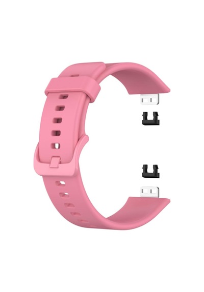 Huawei Fit Uyumlu Sport Design Jel Silikon Kordon, Koyu Pembe, Sökme-takma Aparatlı
