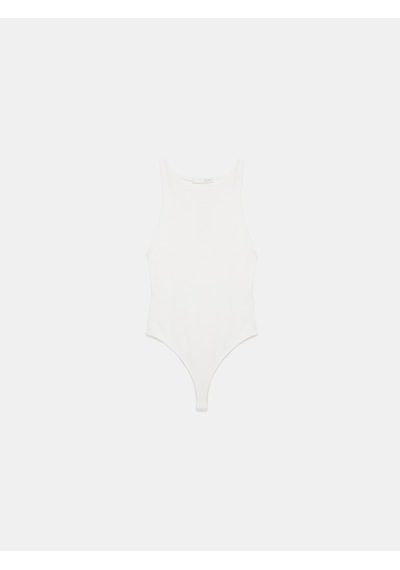 Dilvin 32836 Halter Yaka Bodysuit-ekru