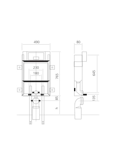Nkp Gömme Rezervuar Gövde -tuğla Tipi 8 Cm.-0020 Beyaz