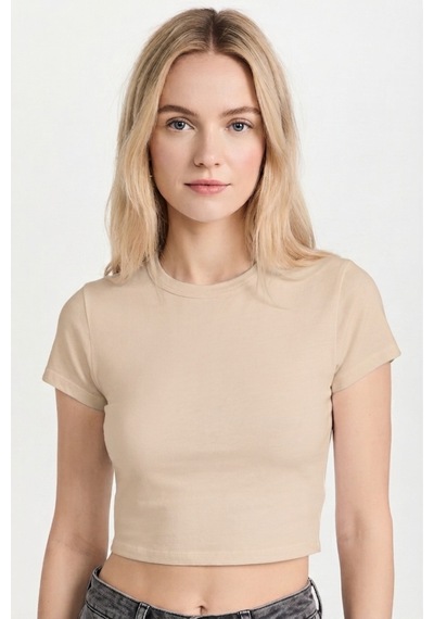 Mistirik Pomonte Model Body Pamuklu Esnek Kumaşlı Kısa Kollu Basic Comfort Crop Ten Renk