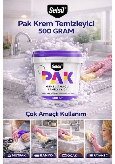 Selsil Pak Köpük 500ml + Krem 500gr 2'li Set