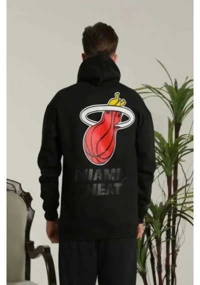 Valensdesign Unisex Kapşonlu Baskılı Sweetshirt - Siyah