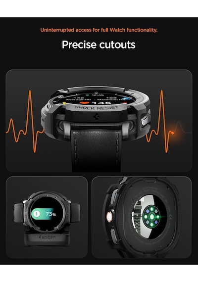 Galaxy Watch 8 Classic 46mm İle Uyumlu Kılıf Rugged Armor Matte Black - Acs10012 Yok