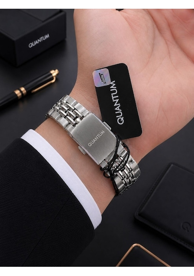 Quantum Otomatik Mekanizma Sapphire Cizilmez Cam Çelik Kordon 10 Atm Erkek Kol Saat Emg.1257.350 Gümüş