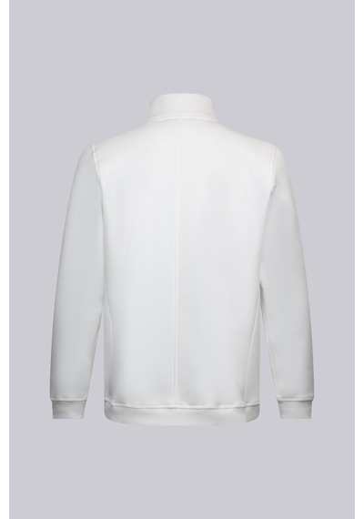 Hatemoğlu Beyaz Regular Fit Pamuklu Tam Fermuarlı Sweatshirt 30228 Beyaz